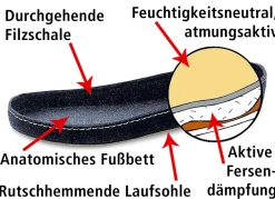 AEROSOFT Schuhe & Einlagen|Schuhe>Klima-Klettschuh mit durchgehender, patentierter Filzschalensohle