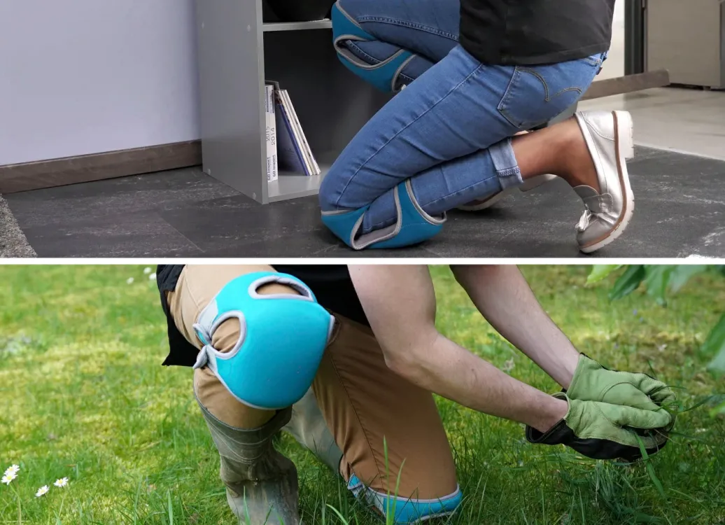 Gartenpflege|Gartengeräte Und Zubehör>Knieschoner mit Memory-Schaum BLAU-GRAU