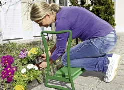 Gartenpflege|Gartengeräte Und Zubehör>Knie-Stuhl zum Sitzen und Knien mit Gestell aus Metall GRÜN