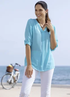 Blusen & Tuniken>Kombistarke Tunika TÜRKIS