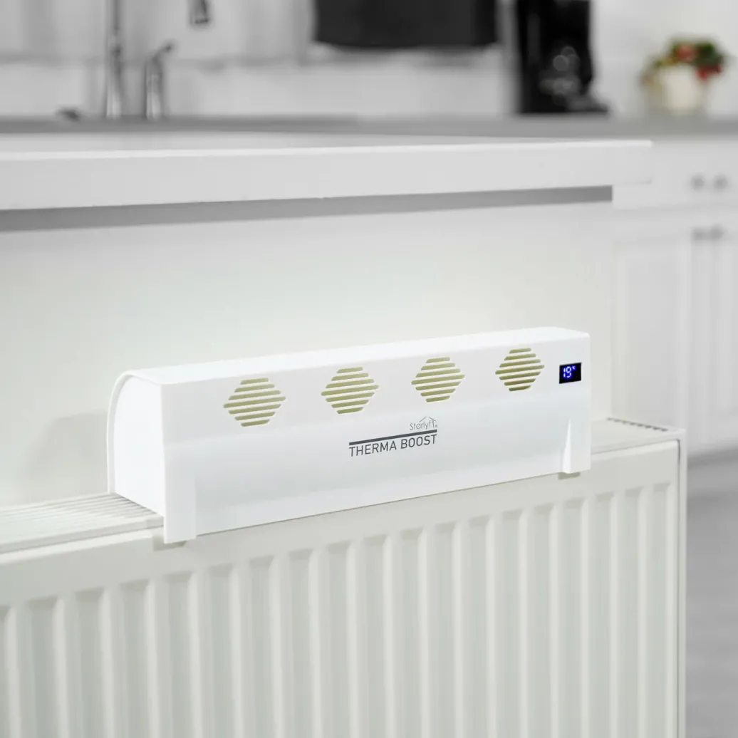 GENIUS Wohlbefinden>Kompakter, akkubetriebener Heizungsventilator WEISS