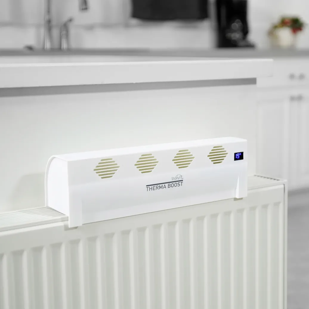 GENIUS Wohlbefinden>Kompakter, akkubetriebener Heizungsventilator WEISS