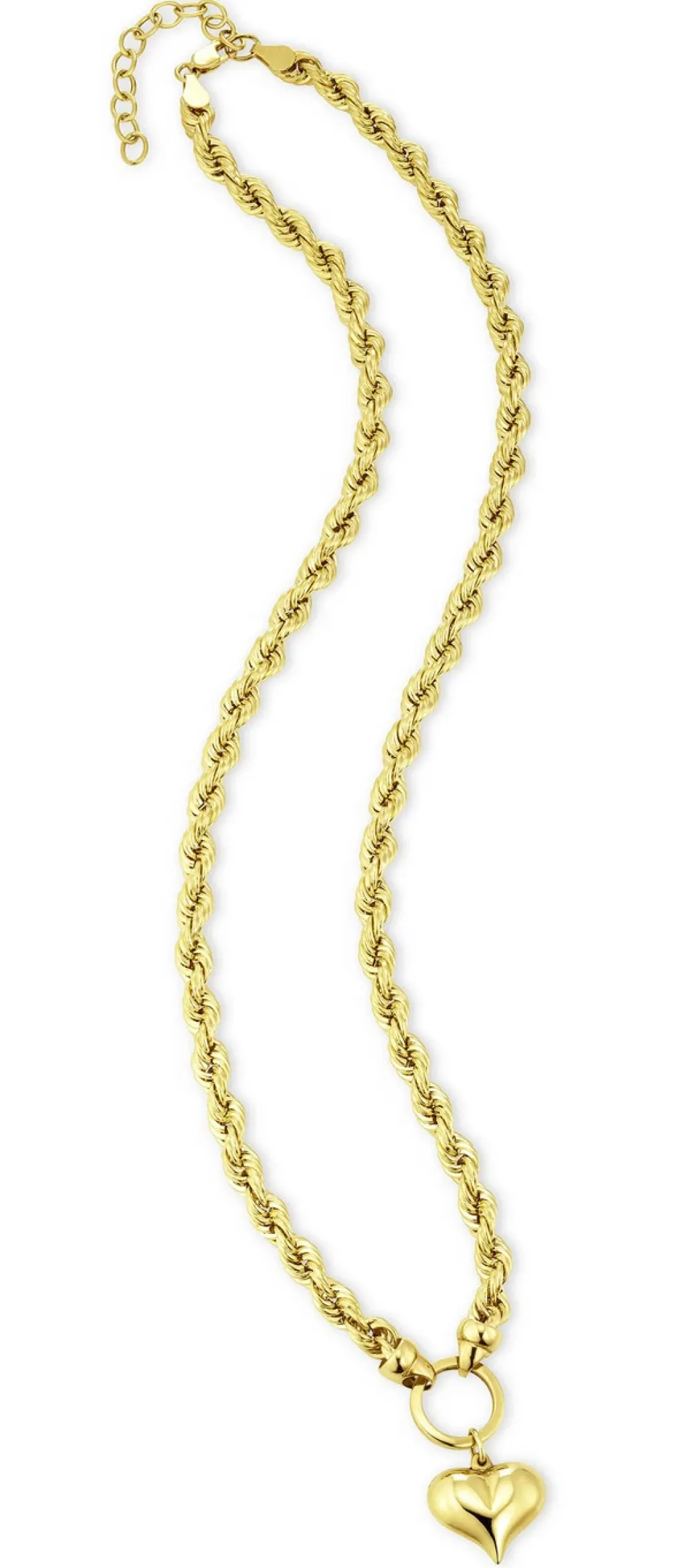 Damen-Goldschmuck>Kordelkette mit Herz-Anhänger