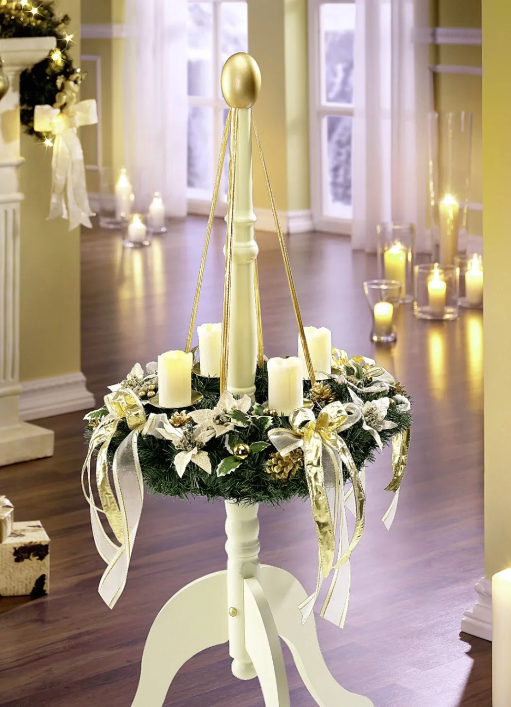 Weihnachtliche Dekorationen>Kranzständer aus hochwertigem Holz