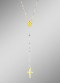 Damen-Goldschmuck>Kreuz-Halskette in Tricolor
