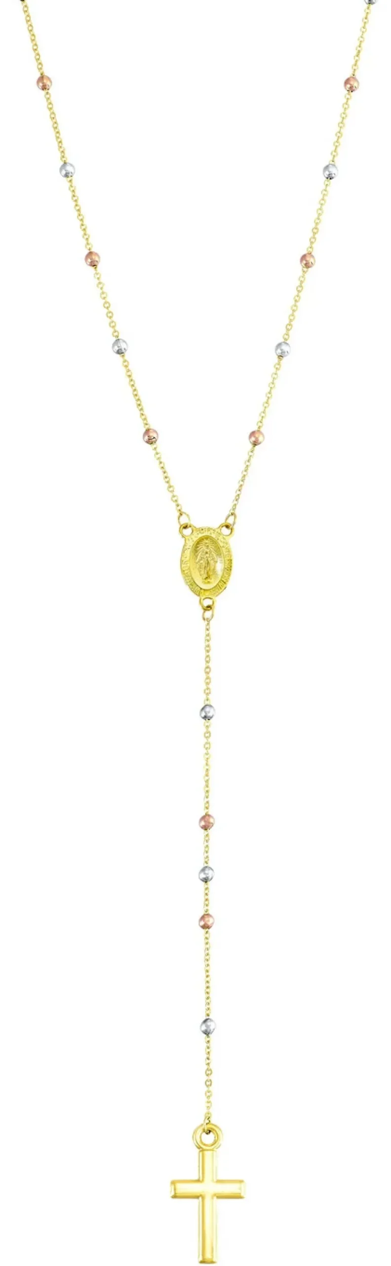 Damen-Goldschmuck>Kreuz-Halskette in Tricolor