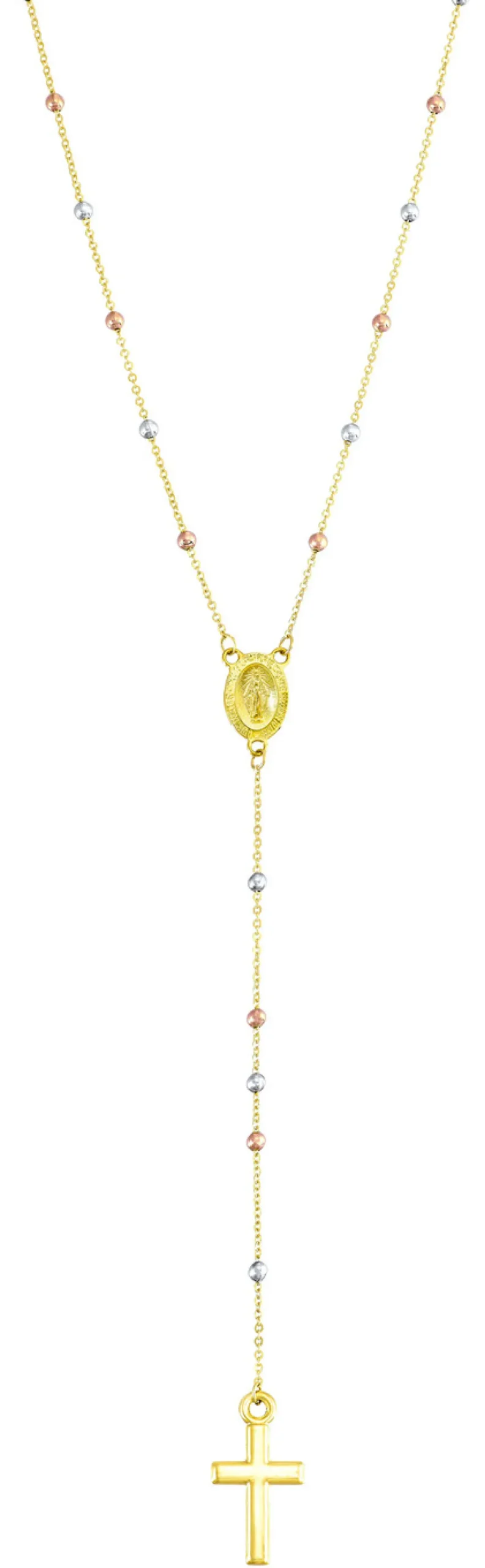 Damen-Goldschmuck>Kreuz-Halskette in Tricolor