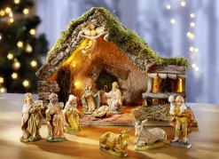 Weihnachtliche Dekorationen>Krippe, echte Handarbeit NATUR