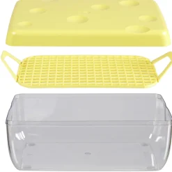 Schüsseln & Behälter>Käsebox mit Gitterboden für längere Frische GELB