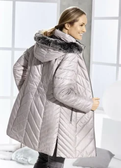 Jacken & Mäntel></noscript>Kurzmantel mit abnehmbarem Kunstpelz-Besatz