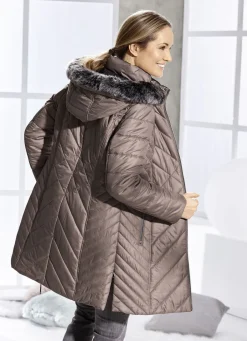 Jacken & Mäntel></noscript>Kurzmantel mit abnehmbarem Kunstpelz-Besatz