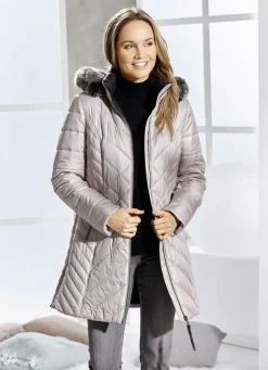 Jacken & Mäntel></noscript>Kurzmantel mit abnehmbarem Kunstpelz-Besatz