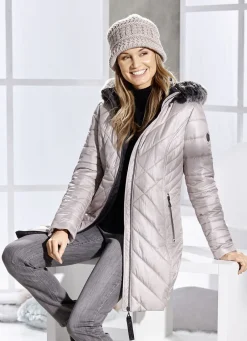 Jacken & Mäntel></noscript>Kurzmantel mit abnehmbarem Kunstpelz-Besatz