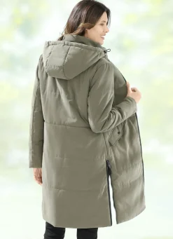 Jacken & Mäntel></noscript>Kurzmantel mit Peach-Touch-Effekt KHAKI