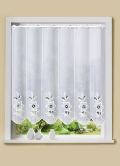 PLAUENER STICKEREI Heimtextilien>Kurzstore mit echter WEISS