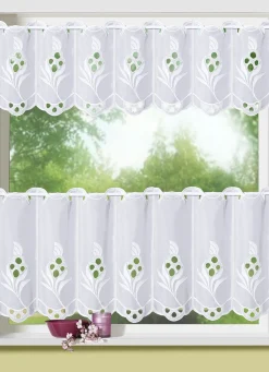 PLAUENER STICKEREI Heimtextilien>Kurzstore mit echter WEISS