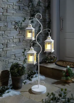 Außendekorationen|Gartenbeleuchtung>Laternen-Baum WEISS
