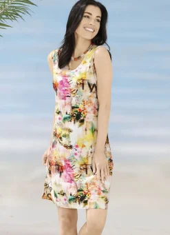 LAURINA Bade- & Strandmode|Kleider>Kleid mit farbbrillantem Druckdessin MULTICOLOR