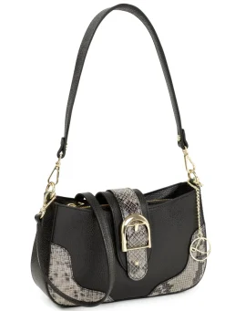 LAURINA Taschen>, Tasche, Damen, mit abnehmbarem, verstellbarem Umhängeriemen SCHWARZ-GRAU