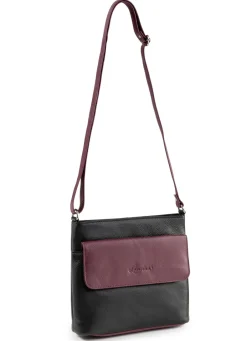 LAURINA Taschen>, Tasche, Damen, mit verstellbarem Umhängeriemen SCHWARZ-BORDEAUX