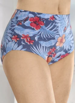 MONAMI Damenwäsche|Wäsche>Laurina Viererpack Slips mit Floraldessin JEANSBLAU-BUNT