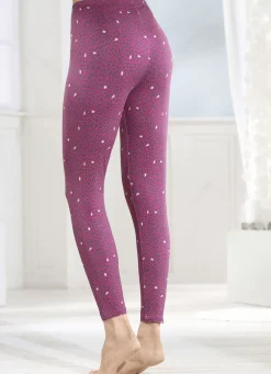 LAURINA Wäsche|Damenwäsche>Zweierpack Leggings 1X ZYKLAM-ANTHRAZIT-BEIGE BEDRUCKT, 1X SCHWARZ