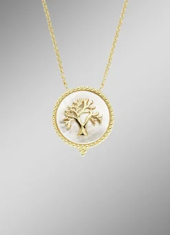 ENGELSRUFER Damen-Silberschmuck|Damen-Perlenschmuck>Lebensbaum Halskette mit Perlmutteinlage