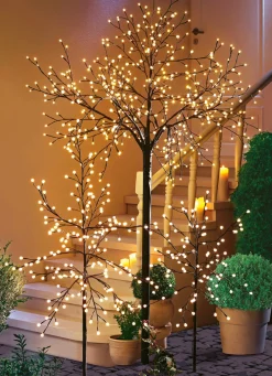 Außendekorationen|Gartenbeleuchtung>LED-Baum mit LED-Kugeln WARM-WEISS