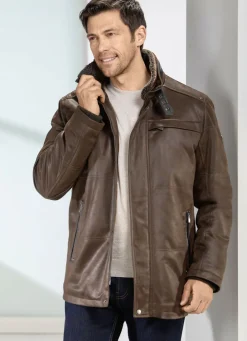 Jacken & Mäntel>Lederimitatjacke ANTIKBRAUN