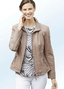 CABRINI Jacken & Mäntel>Lederkurzjacke von „“ ANTIK SANDBEIGE