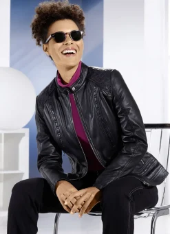 Caminari Jacken & Mäntel>Lederkurzjacke von „“ SCHWARZ