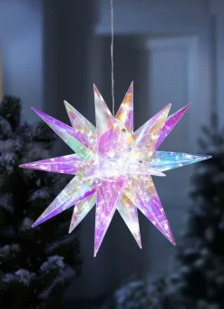 Weihnachtliche Dekorationen|Außendekorationen>LED-Glamour Stern BUNT