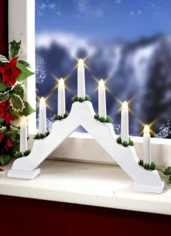 Fensterdekorationen>LED-Leuchter aus Holz