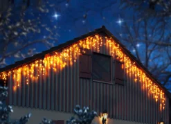 Außendekorationen>LED-Lichtervorhang Sternenregen aus PVC WEISS