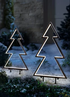 Außendekorationen>LED-Metallbaum mit Erdspießen SCHWARZ
