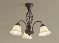 Möbel>Leuchtenserie aus Metall mit Glasschirmen ROST