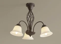 Möbel>Leuchtenserie aus Metall mit Glasschirmen ROST