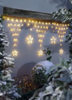 Außendekorationen>Lichternetz mit 5 Sternen WEISS