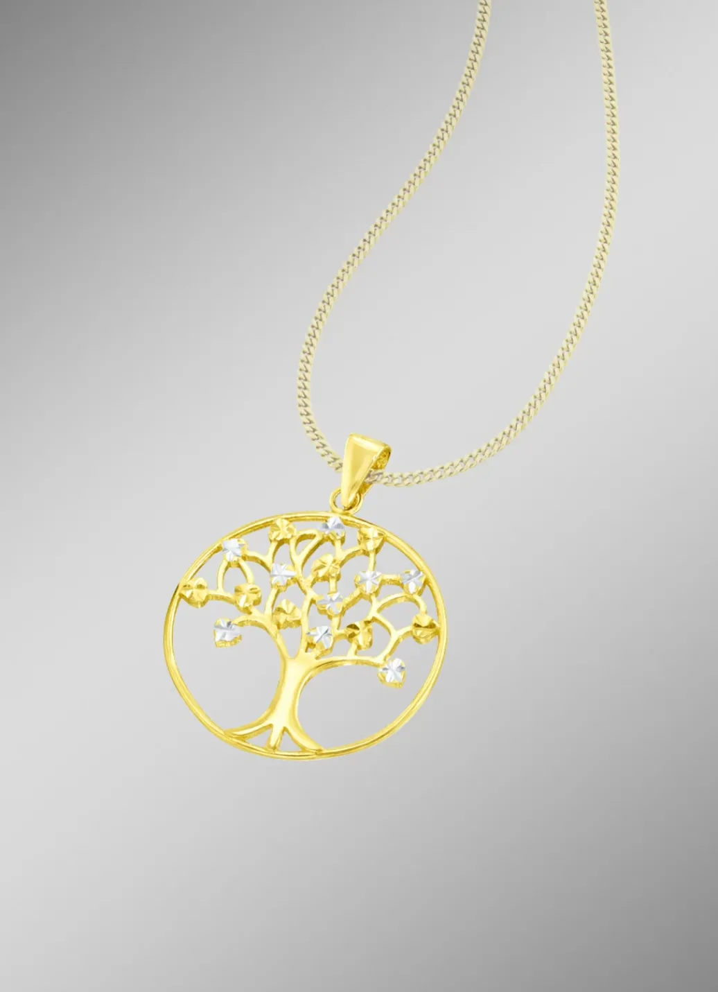 Damen-Goldschmuck>Lieblicher Lebensbaum Anhänger ohne Kette