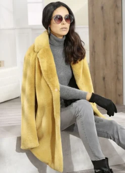 Jacken & Mäntel></noscript>Longjacke aus kuschelweichem Kunstpelz SAFRAN