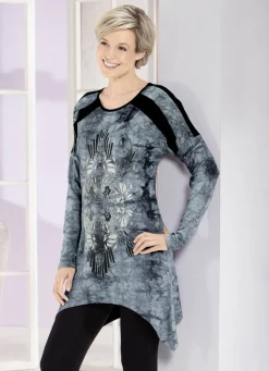 Shirts></noscript>Longshirt in aktueller Batik-Optik in 2 Farben