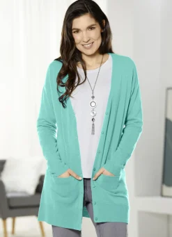 Pullover & Strickmode></noscript>Long-Strickjacke in sehr weichem Feinstrick