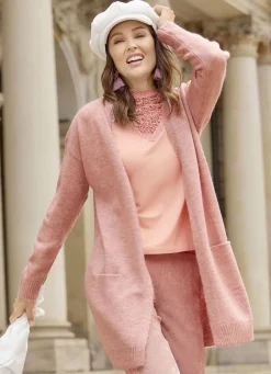 Laura Kent Pullover & Strickmode></noscript>Long-Strickjacke mit eingesetzten Taschen