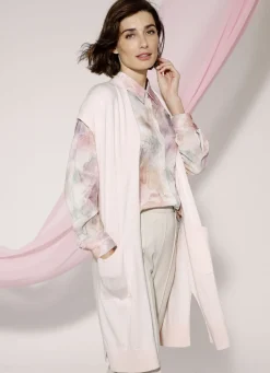 Pullover & Strickmode>Long-Strickweste mit Kaschmir ROSÉ