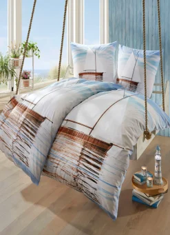 Heimtextilien>Maritime Bettwäsche-Garnitur BLAU