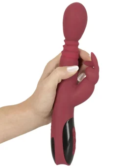 Erotik>Massagegerät Rabbitvibrator mit Wärmefunktion ROT-SCHWARZ