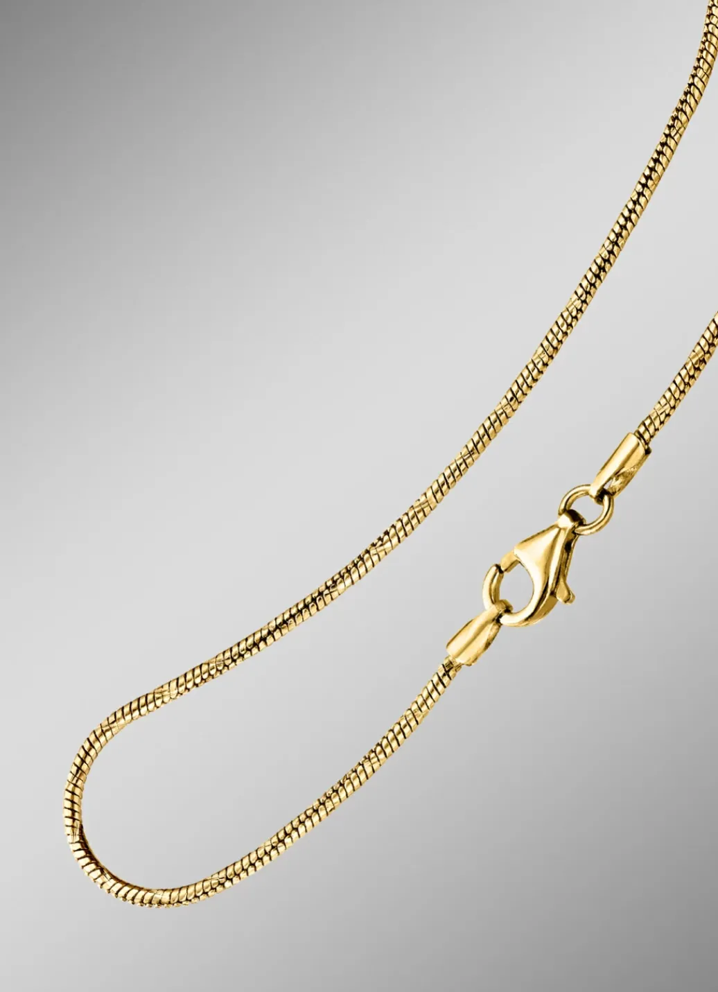Damen-Goldschmuck>Massive Schlangenkette mit Karabiner Verschluss