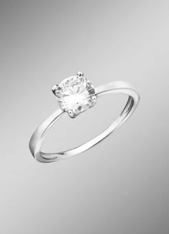Damen-Diamantschmuck>Massiver Damenring mit Brillant