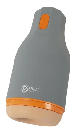 Erotik>Masturbator mit rhythmischer Massagefunktion GRAU-ORANGE-NATUR