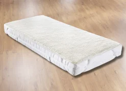 Möbel|Heimtextilien>Matratzenauflage mit Sherpa-Teddy-Plüsch für kuschelig warme Nächte WOLLWEISS